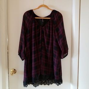 Massini dress plaid sheer size Xl